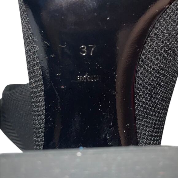 Alexander Wang Cat Mid Heel Peep Toe Sock Booties In Black   Size:  EU 37/US 7 - Picture 8 of 8